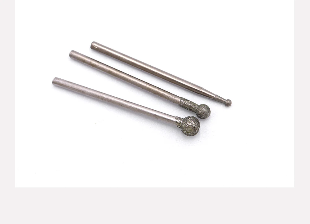 Reilyn 20 Stück kugelförmige Diamantschleifköpfe 2,35 mm 120 # Grobes Grit für Jade-Polier-, Form- und Schleifwerkzeuge – Detail 9