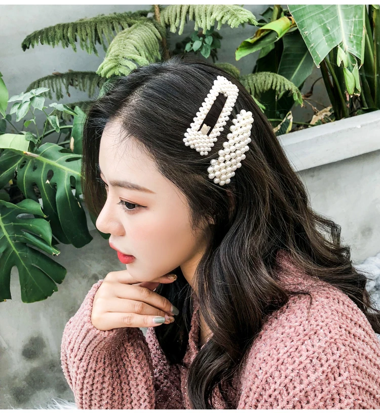 Fashion Girl Elegant Pearls Hair Clips Alloy Barrettes Girls Hair Accessories women HairPins Hair Accessories