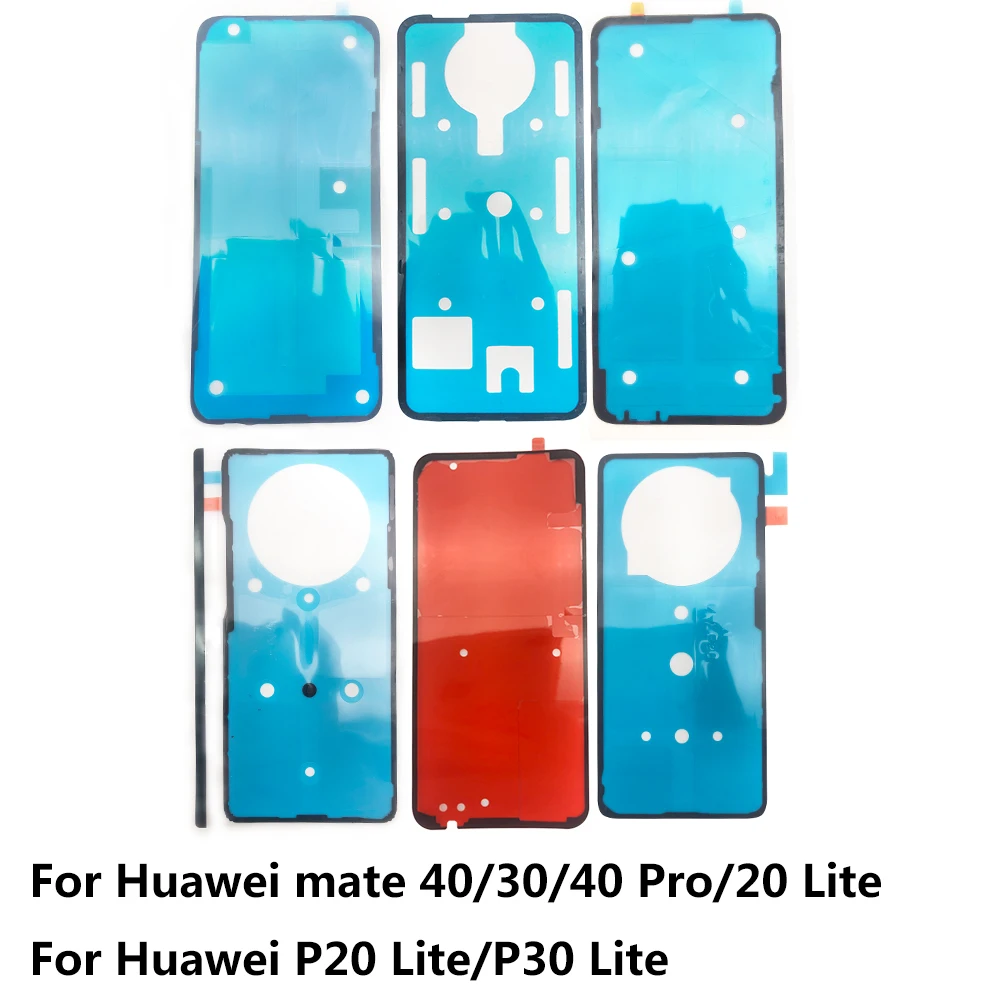 2Pcs/Lot, New For Huawei Honor 30 Mate 20 30 40 P20 P30 P40 Lite Pro Back Battery Cover Door sticker Adhesive glue tape