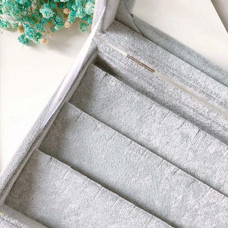 Surprise Price Size 20.5*15*5cm Gray Jewelry Display Box Case for Rings Earrings Bracelets Necklaces Ornaments Storage Organizer