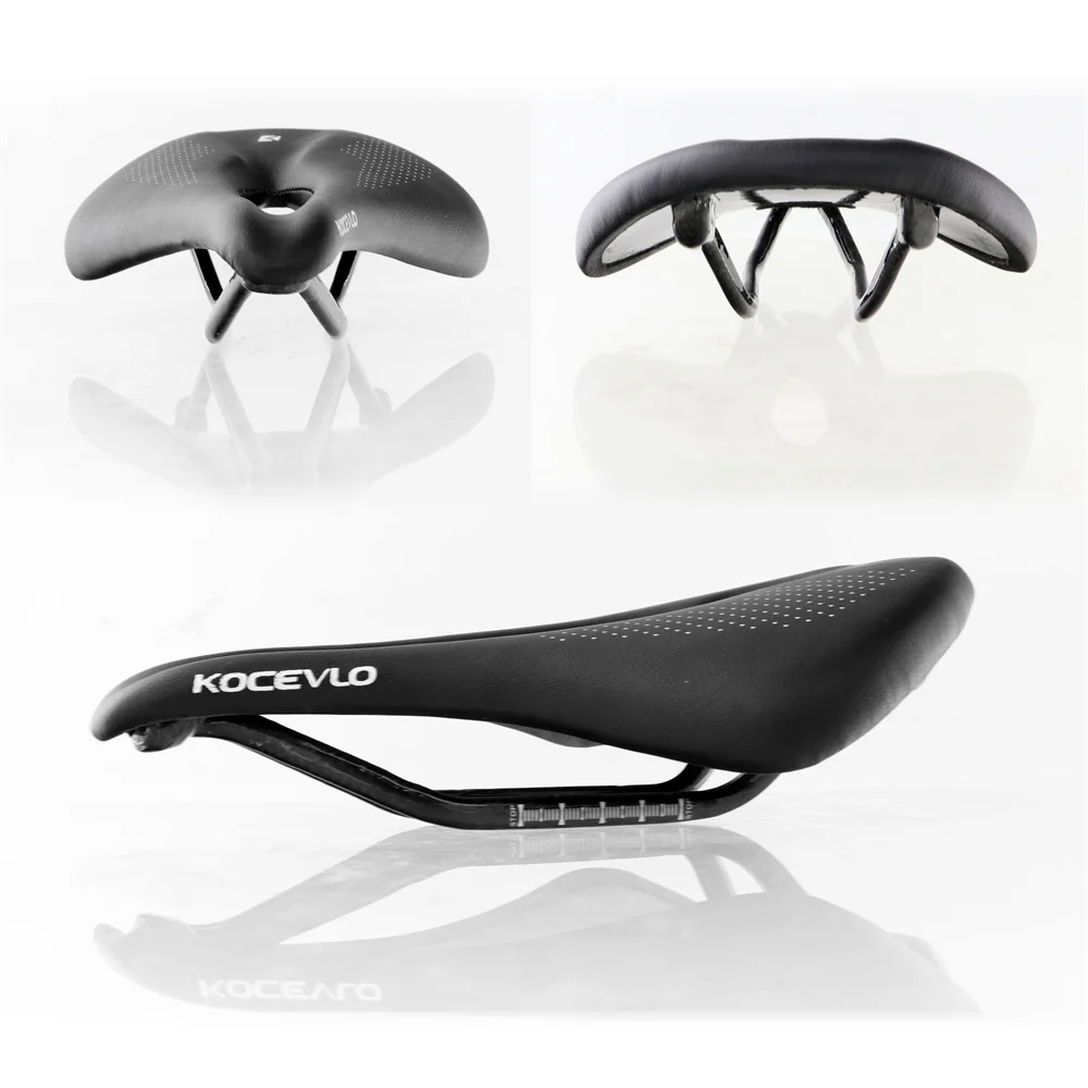 KOCEVLO Pu+carbon fiber saddle road mtb mountain bike bicycle saddle for man cycling saddle trail comfort races seat red white