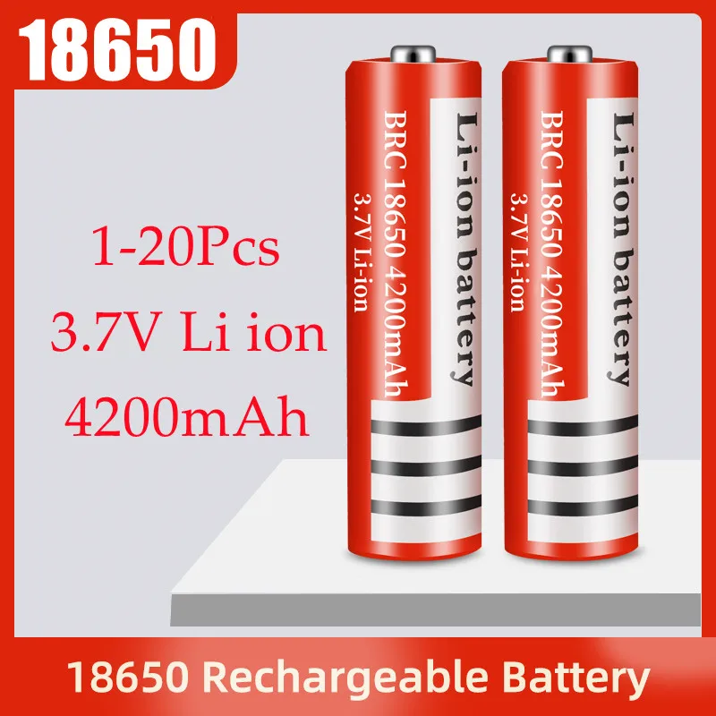 18650 Lithium Battery 3.7 V Volt 4200mah BRC 18650 Rechargeable Battery Li-ion Lithium Batteries For Power Bank Torch