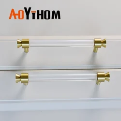 AOYIHOM Nordic Fashion Style Acrylic Drawer And Wardrobe Door Knob Shoe Cupboards Furniture Handle Kitchen Storage Cabinet Pulls
