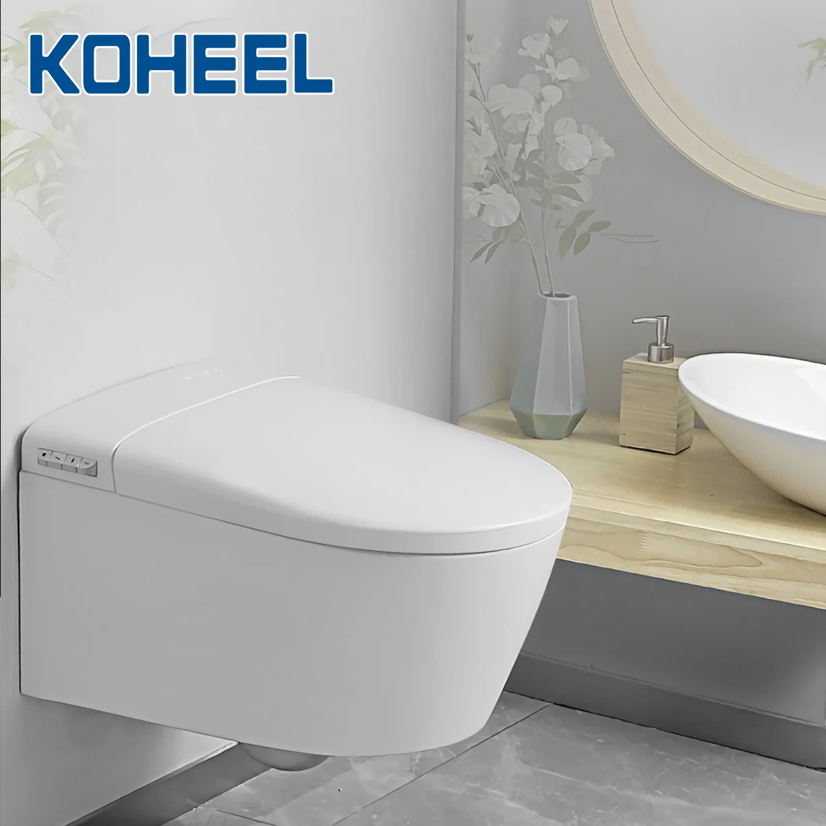 

KOHEEL One-Piece Intelligent Toilet Wall Hanging Elongated Remote Controlled Toilet Smart Toilet WC Integrated Automatic F7