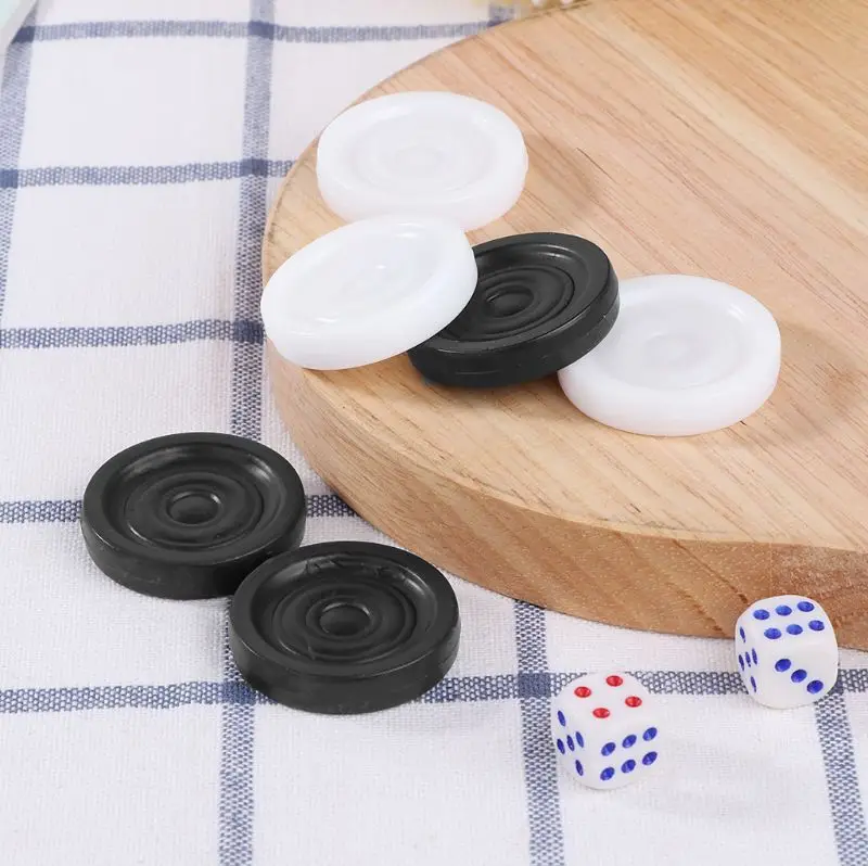 Juego de ajedrez de plástico para damas, juego de ajedrez de Backgammon en blanco y negro, 30 unidades, PXPF