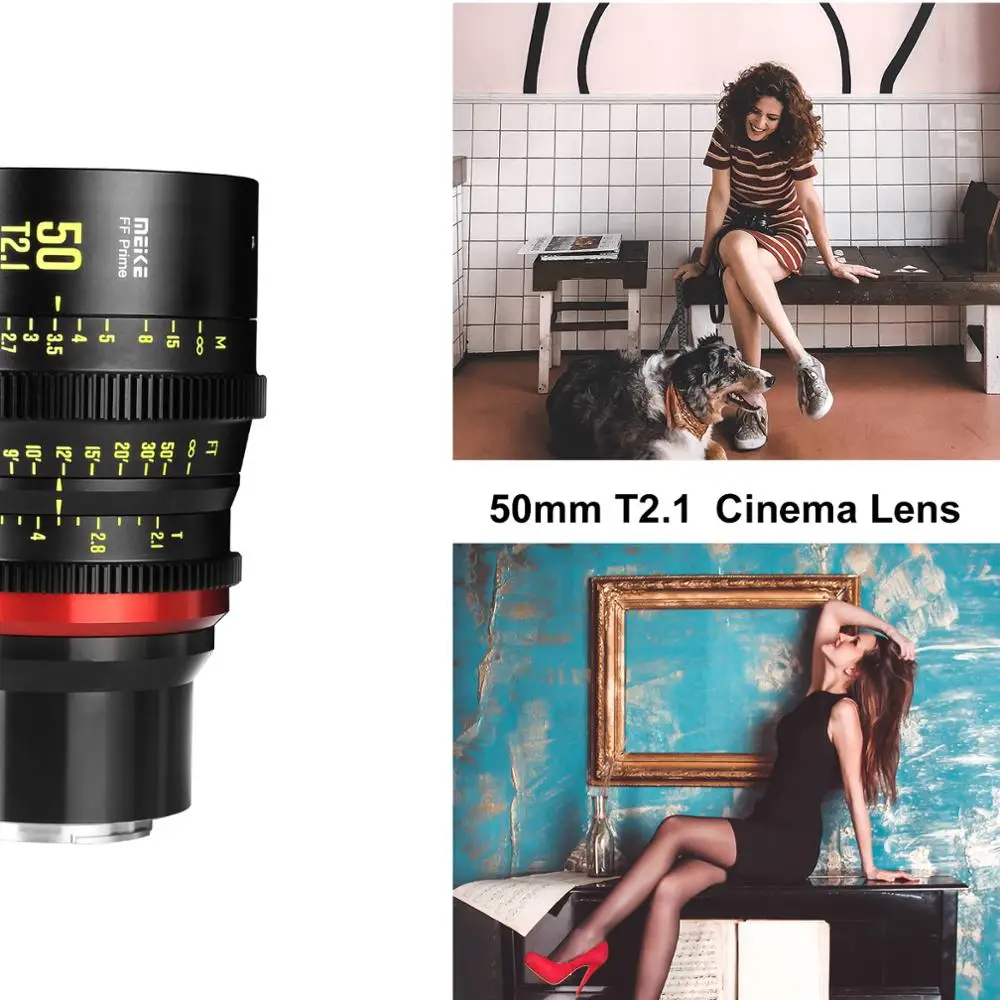 Meike Prime 50mm T2.1 Cine Lens for Full Frame Cinema Camera Systems,such as Canon C700 C500II,Sony VENICE,Sony FX3 FX6,FX9