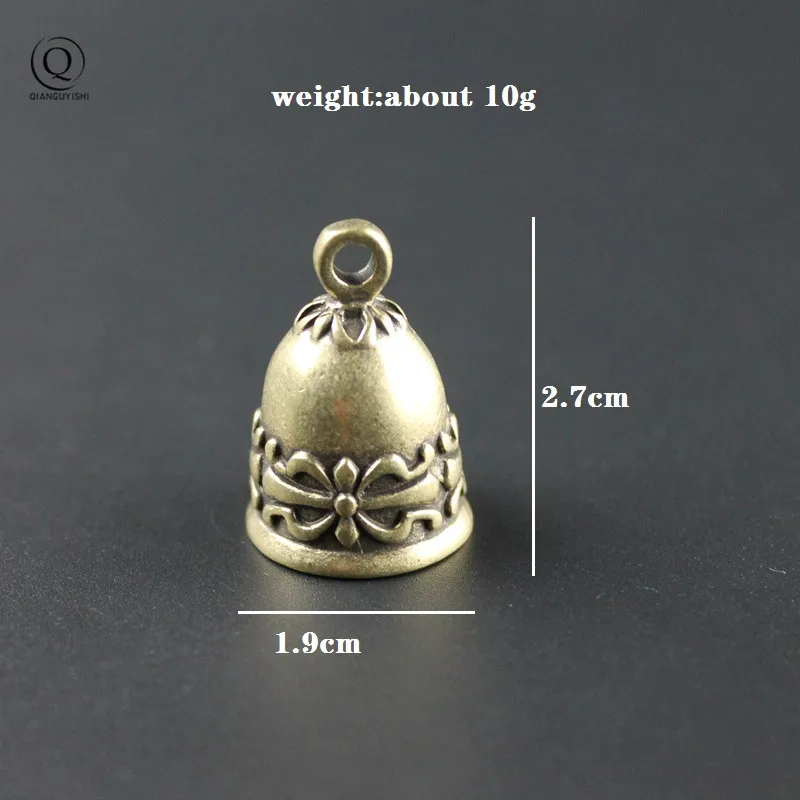 Vintage Bell Tibetan Exorcism Bells Pure Brass European Armor Style Bells Car Keychain Pendant Jewelry Men Keyring For Pet Bells