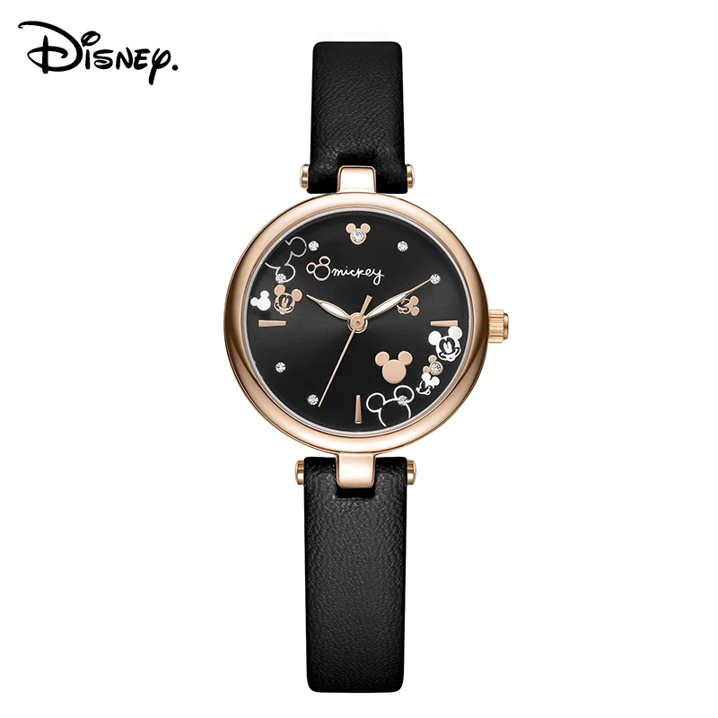 Disney Women Fashion Casual Japan Quartz Wristwatch Rhinstone Scale Micky Mouse Cartoon Lady Youth Girl Female Lovely Cute Clock