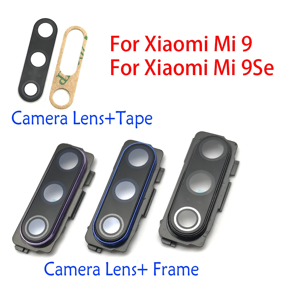 NIEUWE Getest Achteruitrijcamera Glazen Lens Cover Met Frame Houder met Sticker Vervanging Voor Xiaomi Mi 9 Mi 9 Se 12 11 Mi 8 Lite