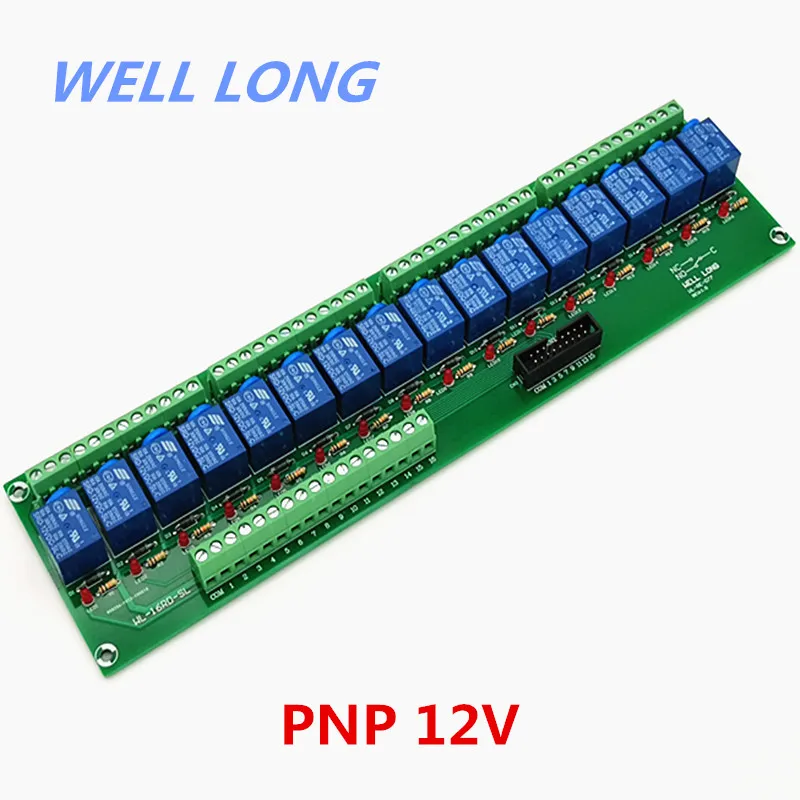 

16 Channel PNP Type 12V 10A Power Relay Interface Module,SONGLE SRD-12VDC-SL-C Relay.