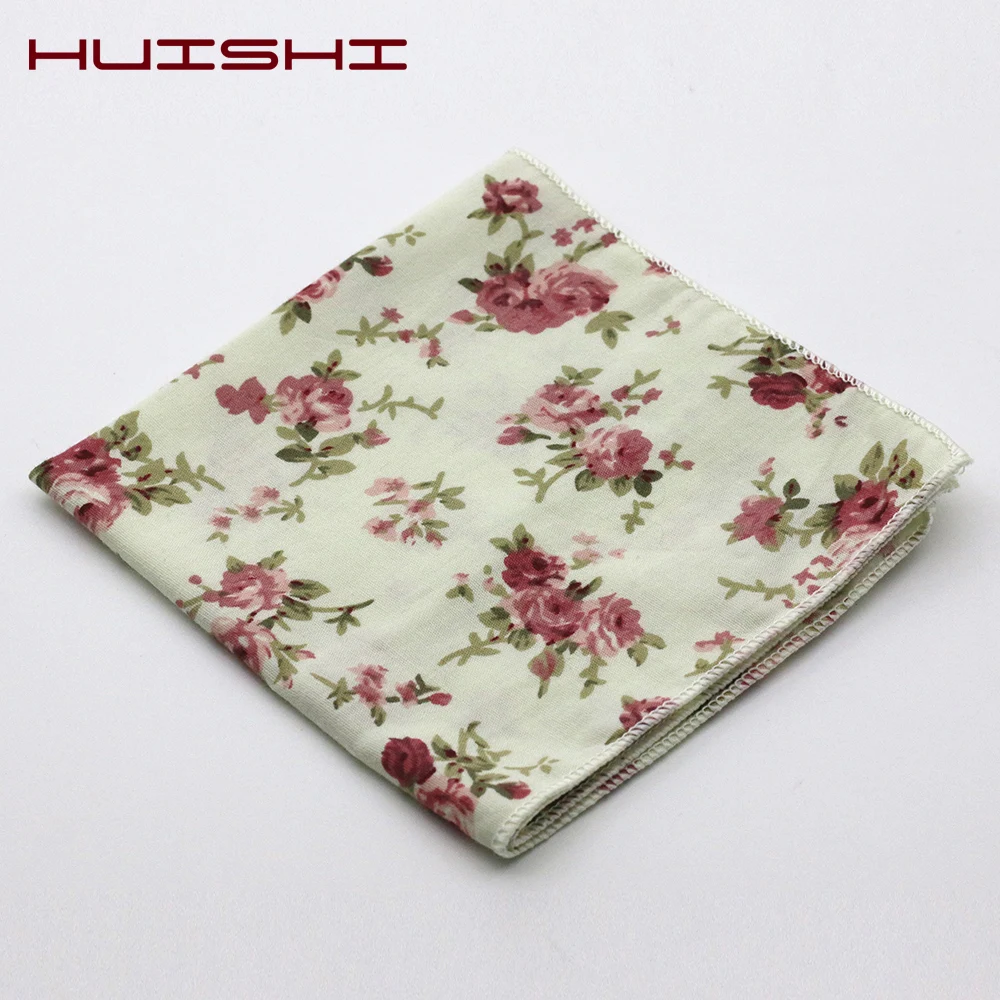 HUISHI Classic Men Flower Tie Tie Handmade Cotton Bowtie Pocket Square Tie For Men 6CM cravatta floreale stretta regalo per la festa nuziale