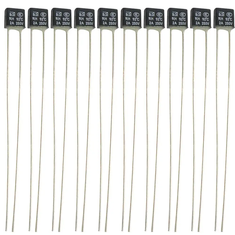 100PCS Schwarz Quadrat Fan Motor 2A 250V Thermische sicherung LED Fues 95 105 110 115 120 125 130 135 140 145 150 grad Temperatur Schalter – Detail 5
