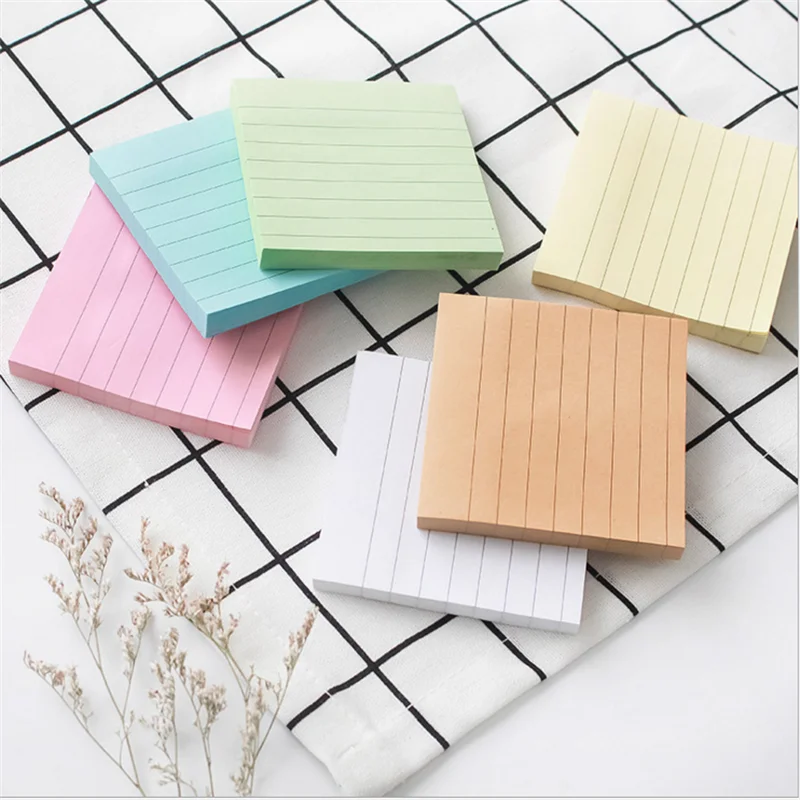 

1PC=80pages Solid Color Memo Pad Notebook Stickers Self-adhesive Sticky Message Notice Notepad School Office Stationery Supplies