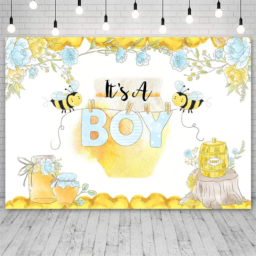 

Avezano Backdrops Baby Shower Bee Honey Sweet Flowers Boy Birthday Photography Backgrounds Photo Studio Photozone Decor Banner