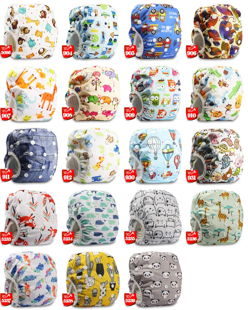 [Littles&Bloomz]  Baby Reusable 1PC Swim Diapers Cartoon Swimwear Children adjustable summer swimming Nappy pants Diaper