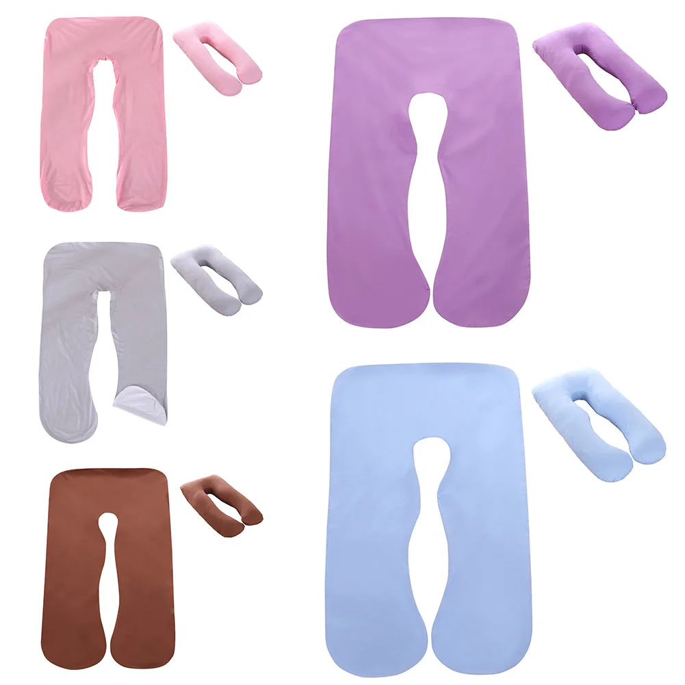 Sleeping Support Pillow Case For Pregnant Women Body Side Lying Cotton U Shape Maternity Cover Pregnancy Side Sleepers Case Only