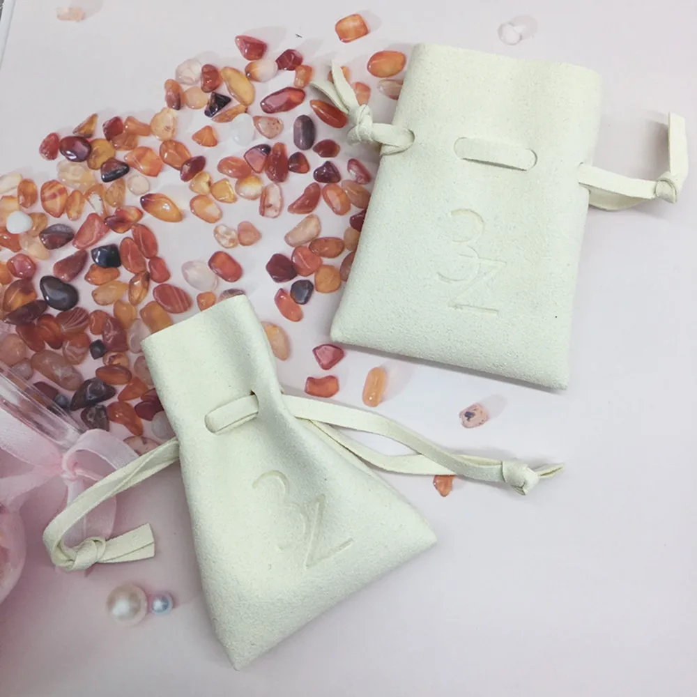 

100pcs personalized microfiber suede jewelry pouches bags with custom logo, fashion chic small jewelry bag packaging pouches