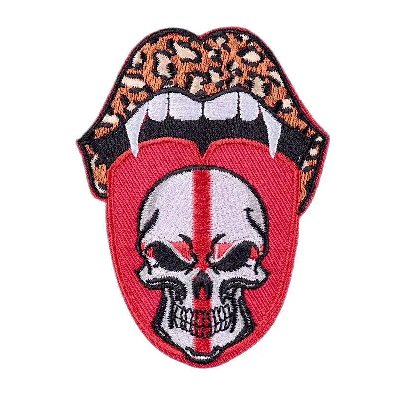 Fer sur Patch Punk'S pas mort patchs brodés sur vêtements rayures bricolage Punk choses patchs pour vêtements crâne Badges Applique