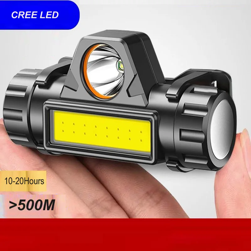 Led Headlamp Waterproof Headlight Head Torch Flashlight Head lamp light by 18650 battery for Fishing Hunting outdoor lighting 2p