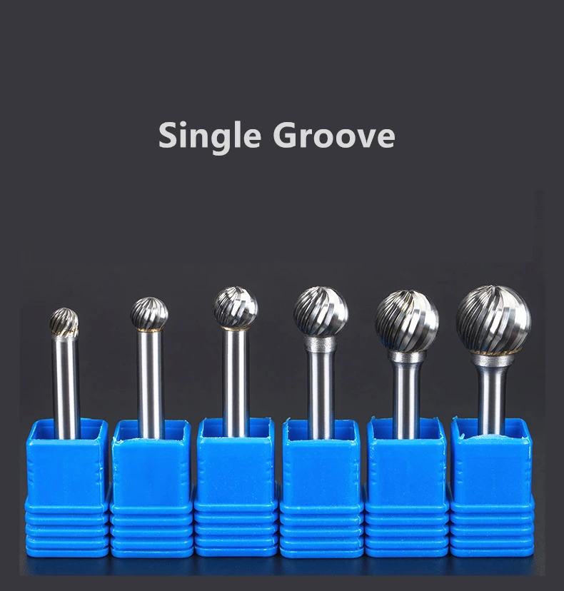 Jrealmer 1pcs Round Ball 6mm shank Tungsten Carbide Rotary Burrs Milling Cutter Rotary Tool Burr Rotary Dremel