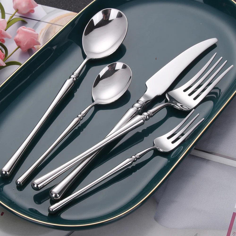 24/30/32/40Pcs Gold Cutlery Set Stainless Steel 304 Tableware Kitchen Utensils Sliver Knife Fork Spoon Mirror Dinner Set