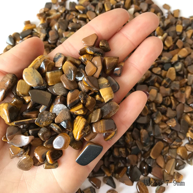 100g 3 Sizes Natural Yellow Tiger Eye Tumbled Stone Healing Reiki Crystal Chakra Gravels Natural Stones and Minerals