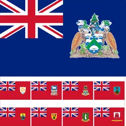 British Territory Empire Flag 3X6FT Ascension Island 90X150CM 21x14cm Falkland 2X3FT Falkland Banner