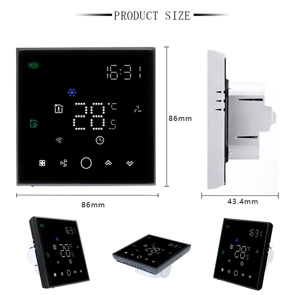 Imagem -05 - Tuya-controlador de Termostato Inteligente sem Fio Wifi Temperatura Substituível Ventilador de Velocidades 24v Suporta r c l