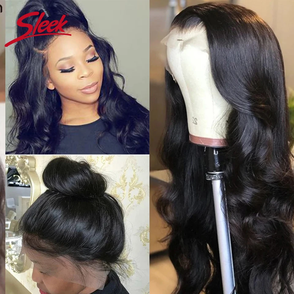 Sleek T lace Front Wigs Brazilian Body Wave Wigs 13x4x1 Lace Frontal Human Hair Wigs Natural Remy Hair Wigs