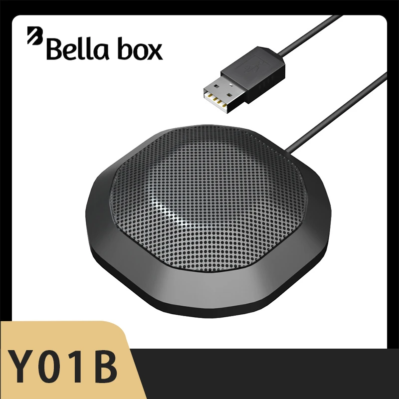 Bella box Conference Omnidirectional Microphone Y01B Multi Person Desktop Recording Noise Reduction 360 Degree Microphone