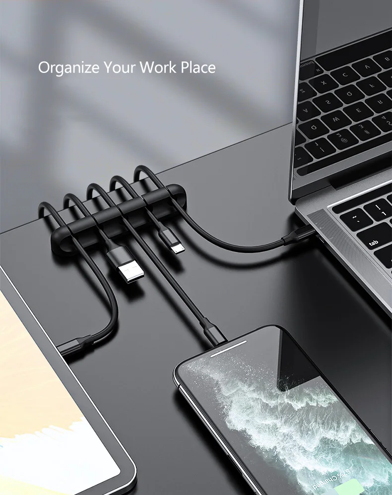 Силиконовый органайзер для кабеля ILEPO USB A C