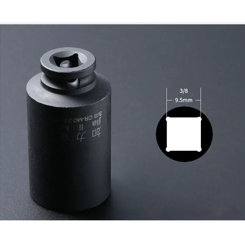 Juego de enchufes de impacto para herramientas, adaptador de llaves eléctricas neumáticas hexagonales de 3/8 pulgadas, Unidad de 6mm-24mm, adaptador de enchufe métrico de CR-MO para taladro de impacto