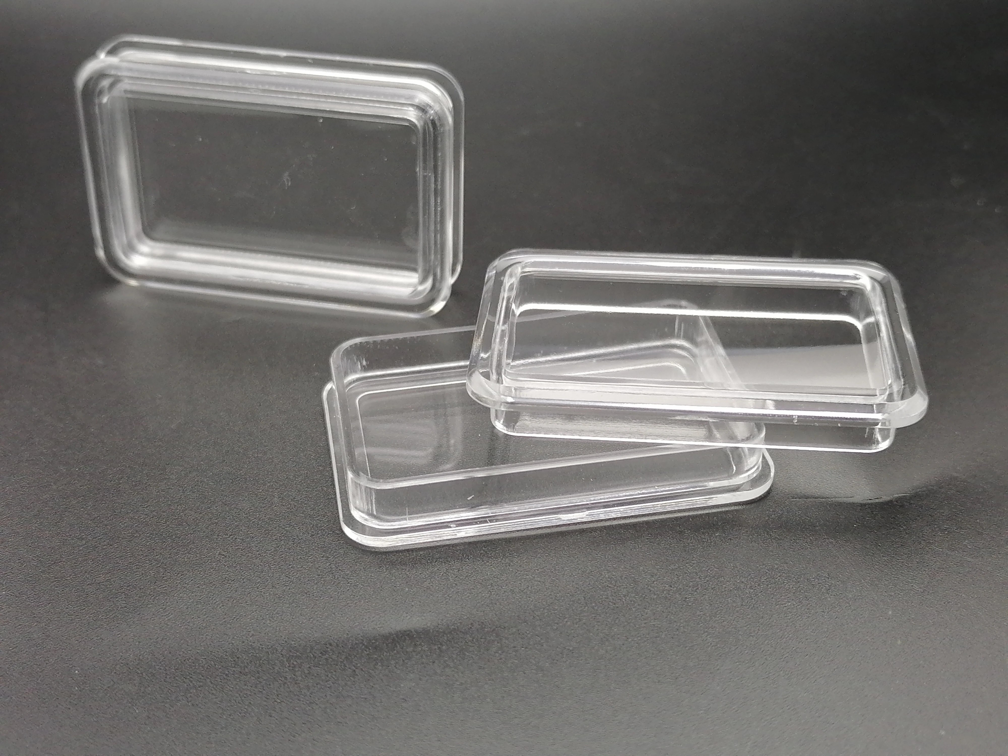 1 Piece Acrylic Silver or Gold Bullion Capsule Bar Box Holder Size 41*24*5.5mm Plastic School Test  VesselCase I-shaped Edge