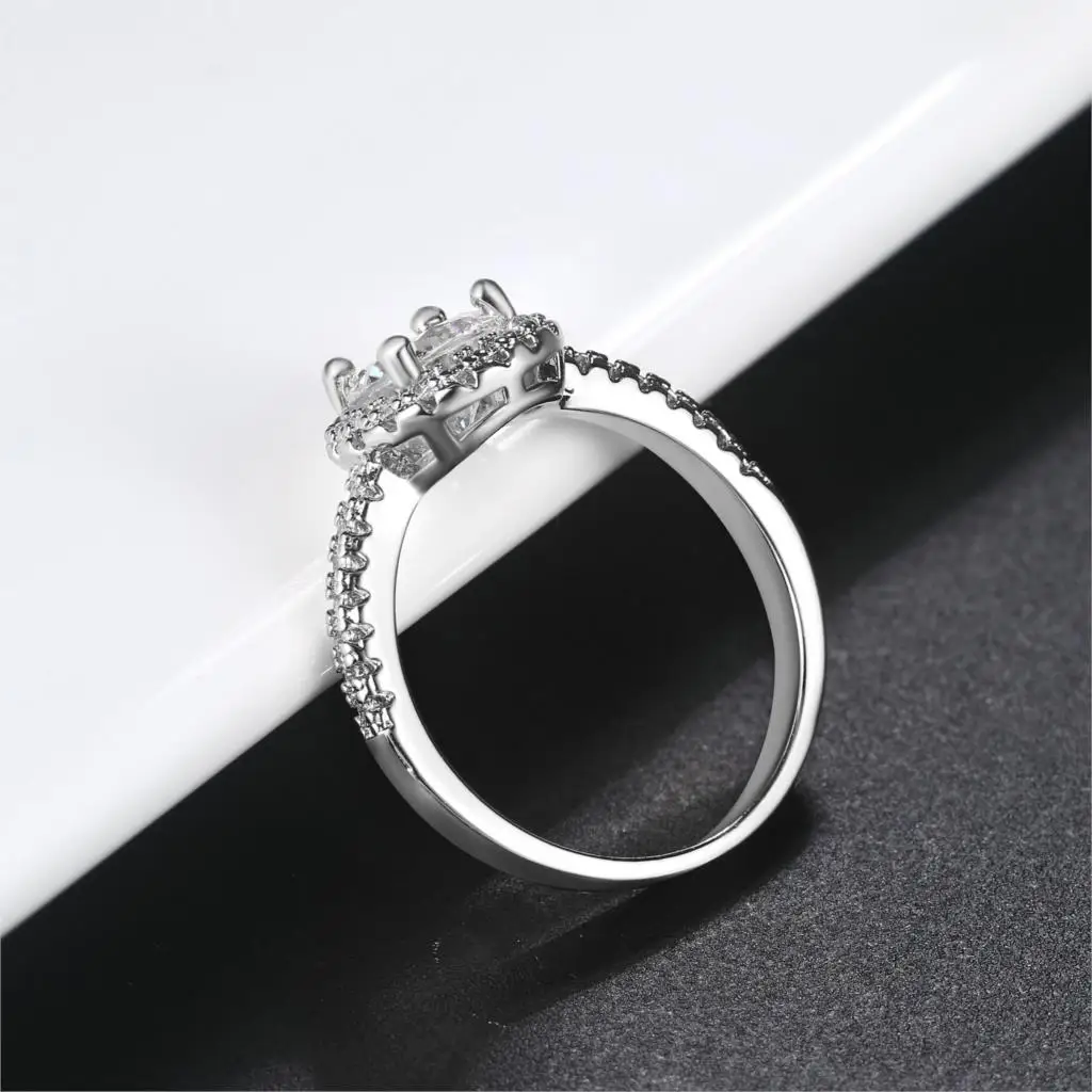 Wedding Engagement Promise Rings For Women Female Silver Color Women\'s Ring With Stone Zirconia Aesthetic Accession Jewelry R319