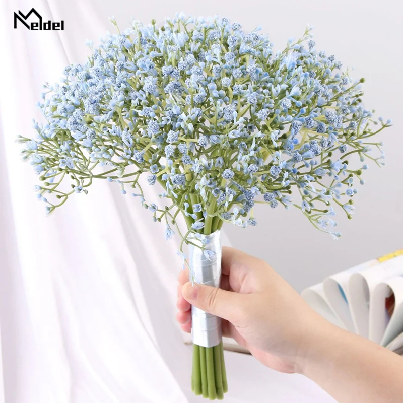 Meldel Babysbreath Bouquet Flower Small Bridal Wedding Bouquets White Baby's Breath Flower Bouquet Bridesmaid Wedding Decoration