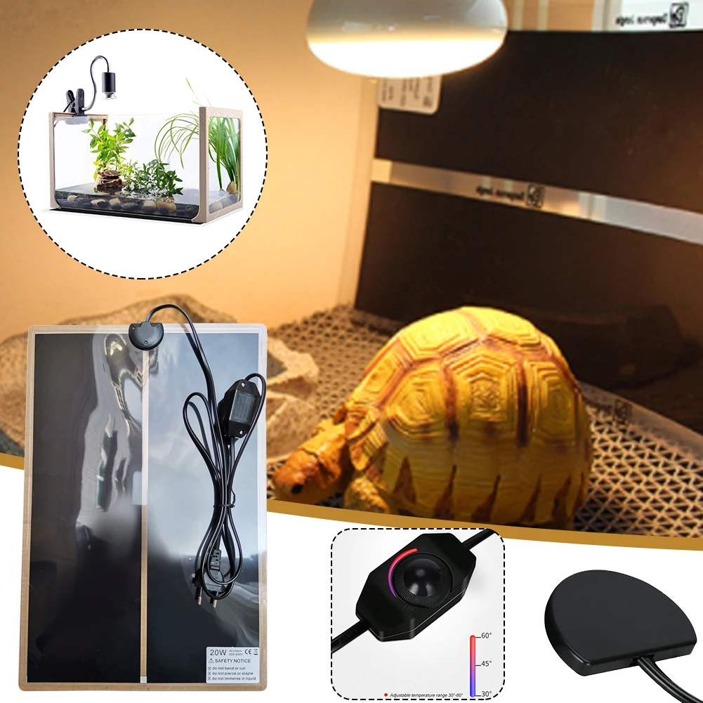 

Reptile Heat Mat With Adjustable Temperature Controller Heating Pad For Terrarium Climbing Tortoise Lizard Spider EU Plug 5w-20w