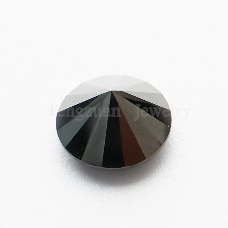 6.5mm 1ct Black Color Moissanite Gemstone Round Brilliant Cut Loose Synthetic Moissanites Stone for jewelry