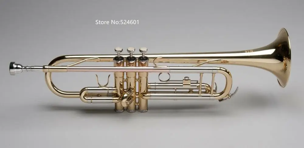 Brand New Bb Trumpet Brass Lacquer Plated Professional musical instrument with mouthpiece Free Shipping