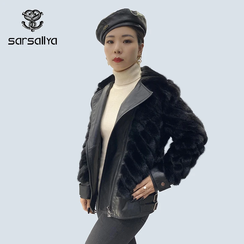 Real Mink Fur Coat Short Clothes Women Natural Mink Fur Zipper Black Coat Luxury Warm Female Leather Jackets 2021 New Winter