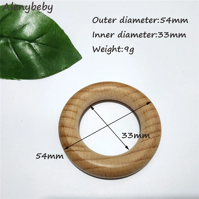 

Wooden Teether Bracelet Beech Wood Ring 54mm Baby Toy Necklace Bracelet Eco-friendly Unfinished Wood Teething Ring