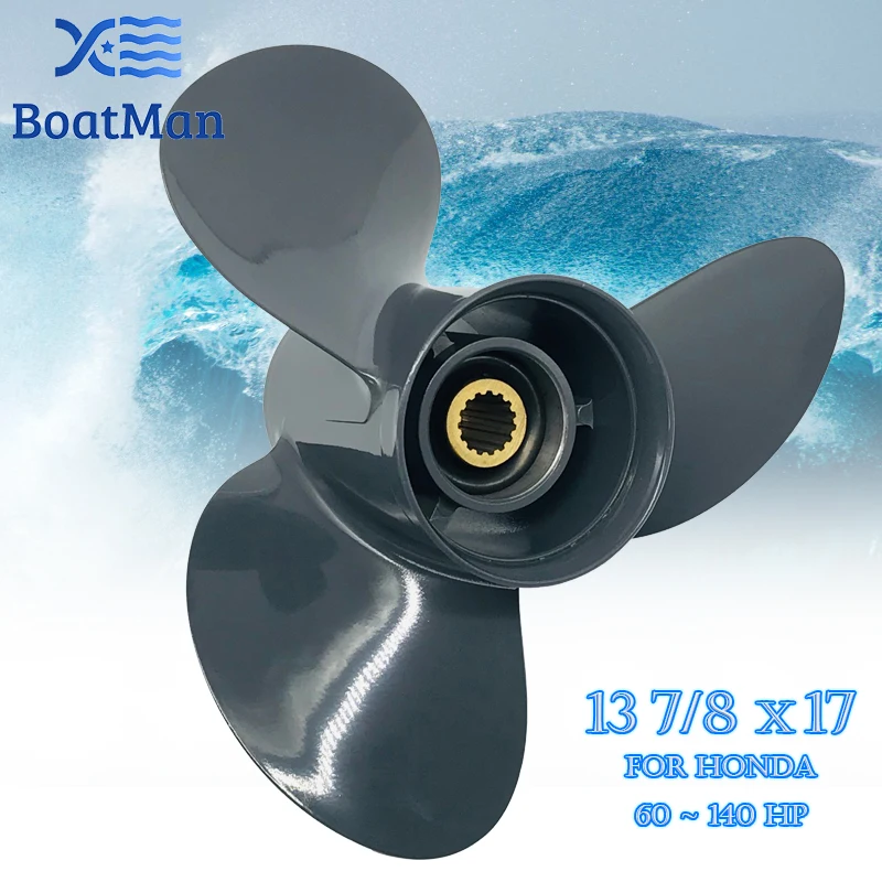 

BoatMan® 13 7/8x17 Aluminum Propeller for Honda 60HP 75HP 90HP 115HP 130HP Outboard Motor 15 Tooth Engine RH Boat Accessories