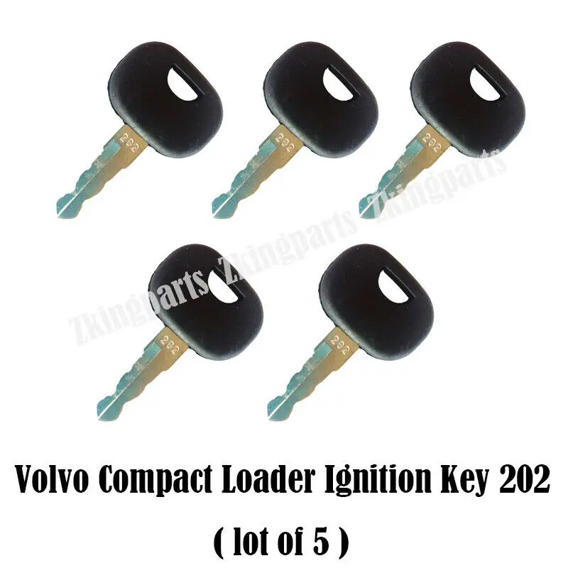 5PCS Heavy Equipment Key 202 RE183935 ELI80-0093 Fits For Volvo Compact Loader