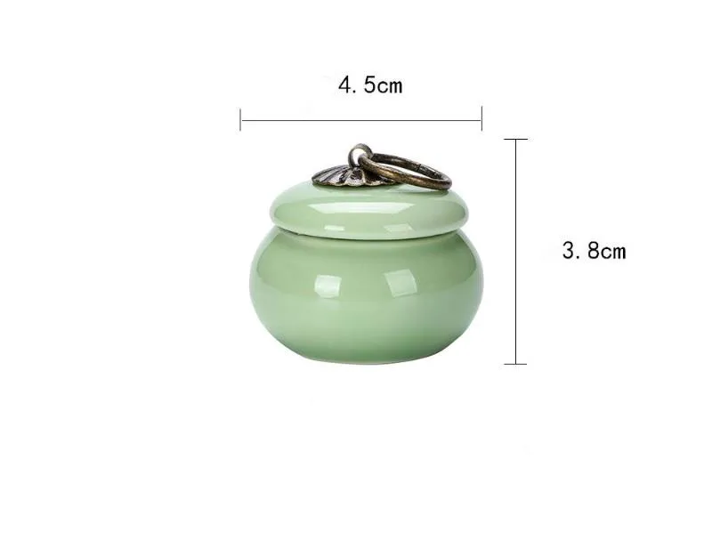 Portable Ceramic Tea Box Mini Coffee Airtight Pots Fragrant Ointment Pottery Jar Sealed Storage Tank Kitchen Organizer Container