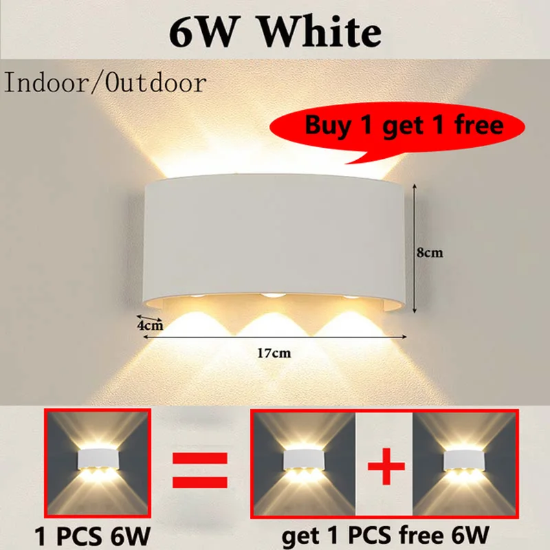 Led Wand Lampe IP65 Wasserdicht Indoor Outdoor Beleuchtung Innenwand Leuchte 6W 8W 12W Für Bad nacht Treppen Decor