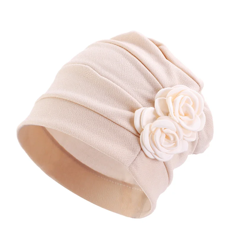 Muslim Fashion Women\'s Hijabs Flower Muslim Islamic Hijab Chemo Hat Beanies Hiar Loss Cancer Chemo Cap Ladies Bandana Head Cover