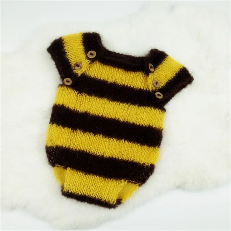 2022 Newborn baby photography props,Handmade mohair Bee costume for newborn photo prop