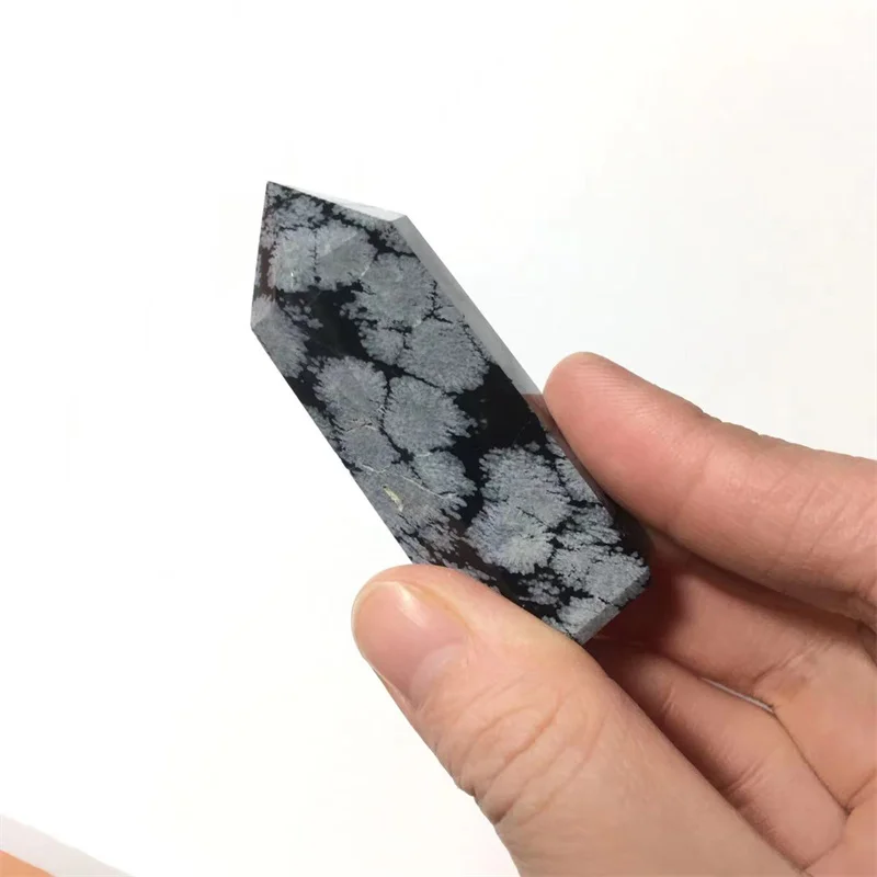 

Natural Stones Quartz Crystal Snowflake Obsidian Wand Point Healing Reiki Decoration Gemstones