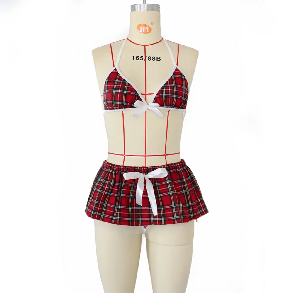 Sexy scolaretta Cosplay giochi di ruolo costumi Plaid notte Halloween donne gioco di ruolo uniforme sessuale Costume erotico Sexy Lingerie impertinente