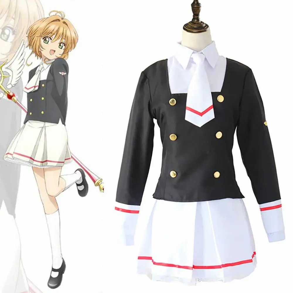 HISTOYE The Comic Cartoon Card Captor Sakura Costume KINOMOTO SAKURA Cosplay Clothing for Women Halloween Costume Party