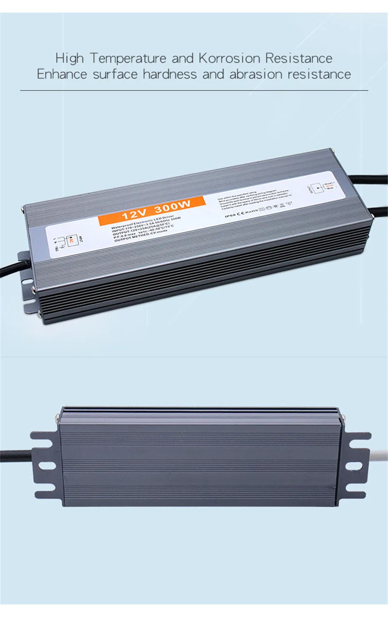 Transformador de fuente de alimentación conmutada a prueba de agua IP67, controlador de iluminación de CA 110V ~ 220V a cc 12V 24V, 30W, 50W, 100W,